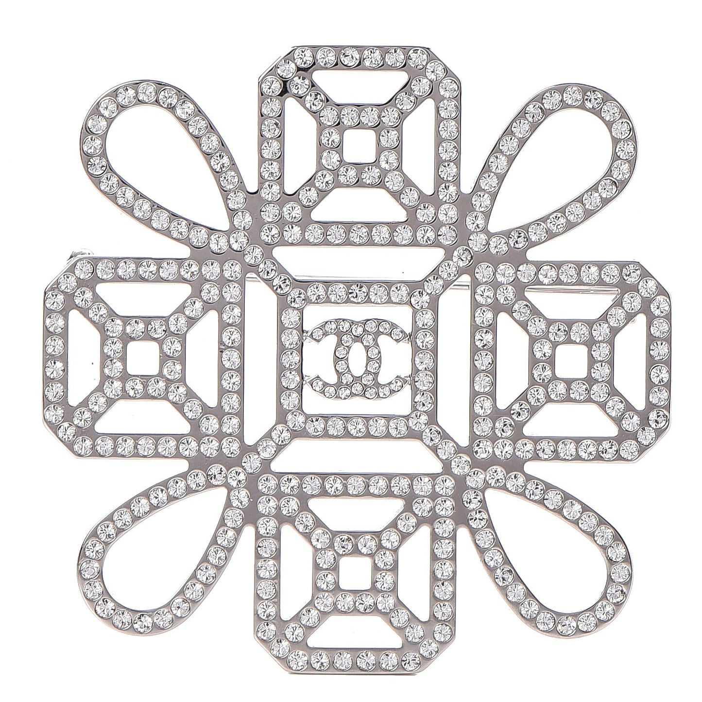 Crystal CC Brooch Silver