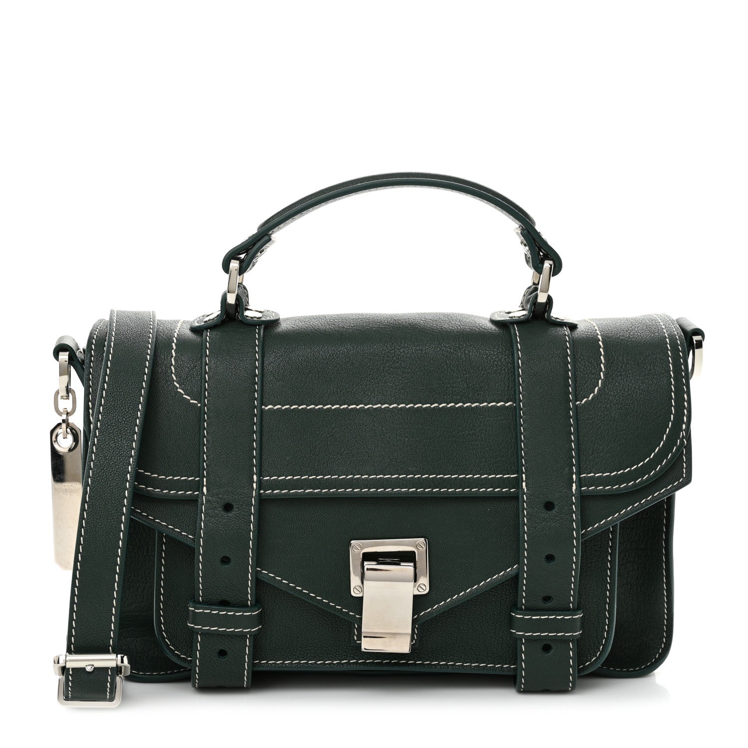 Proenza Schouler Lambskin Tiny PS1 Satchel Dark Green 1 of 11