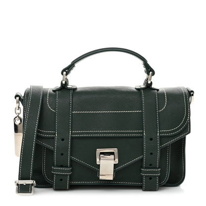 Proenza Schouler Lambskin Tiny PS1 Satchel Dark Green 1 of 11