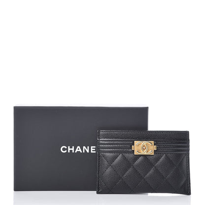 Chanel Caviar Quilted Boy Card Holder Black 9 of 9