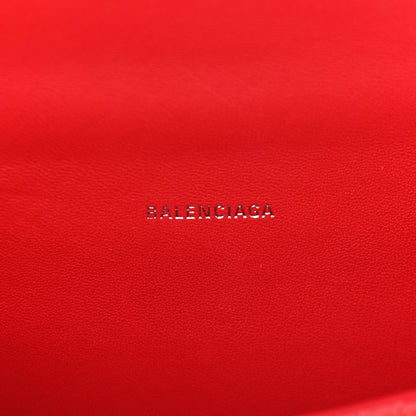 Balenciaga Shiny Calfskin Tonal B Crocodile Embossed Hourglass Top Handle Bag XS Bright Red 8 of 8