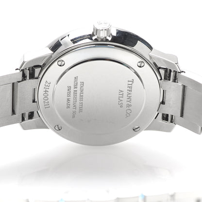 Tiffany Stainless Steel Diamond Bezel 31mm Atlas 2-Hand Quartz Watch Black 5 of 7