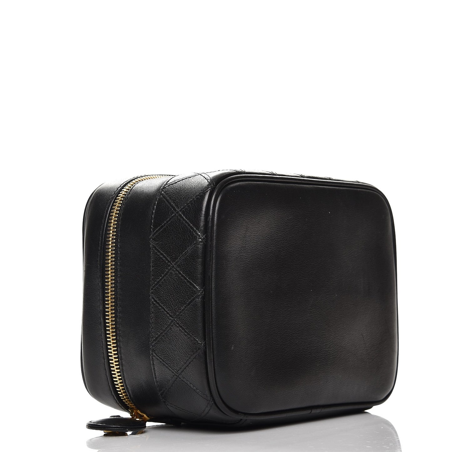Lambskin Vanity Cosmetic Case Black