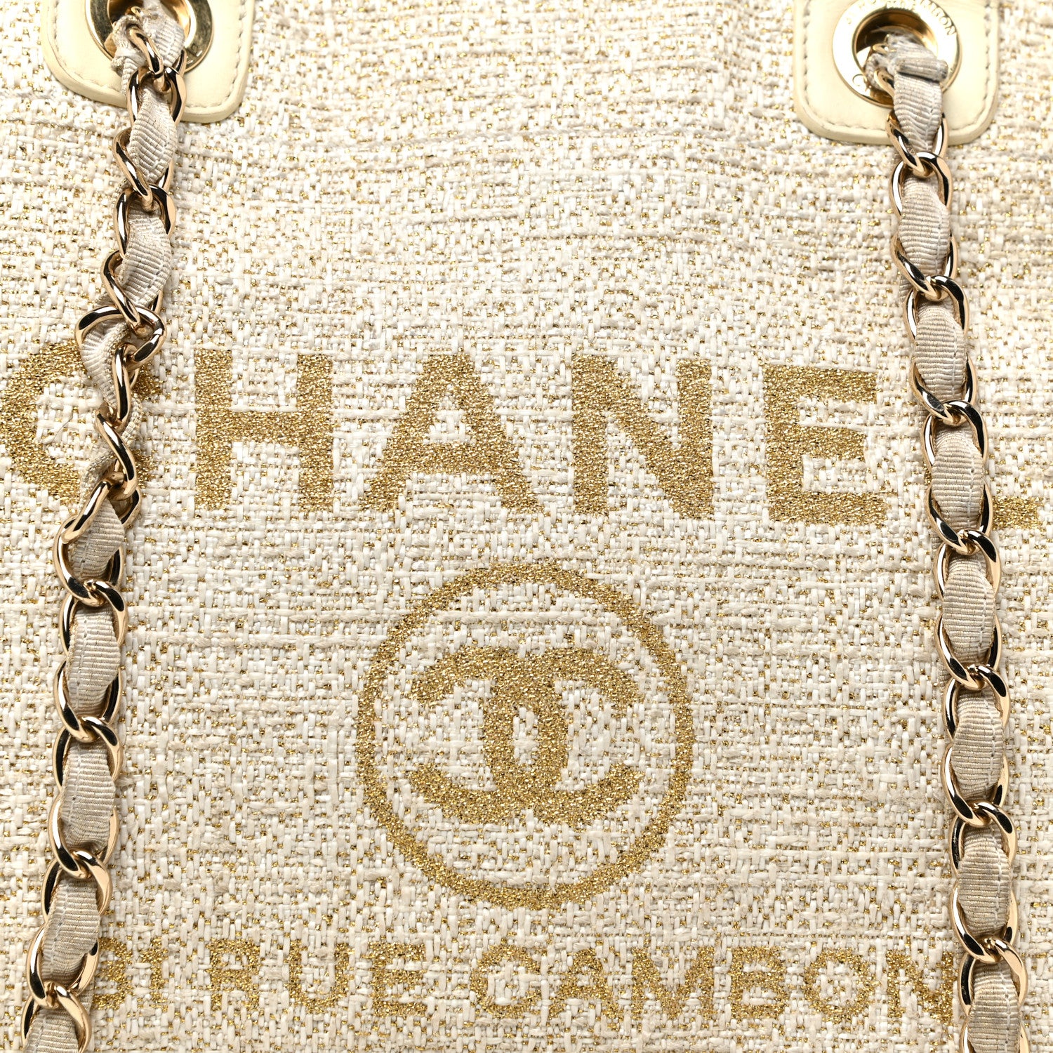 Chanel Canvas Large Deauville Tote Ivory 8 of 35