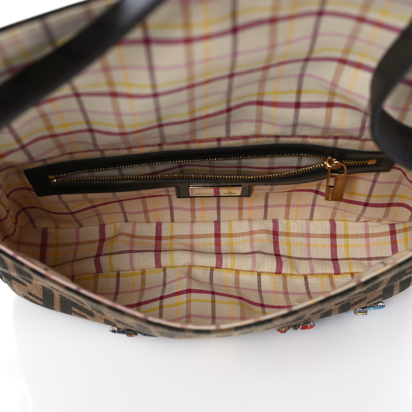 Zucca Crystal Embellished Baguette Tobacco