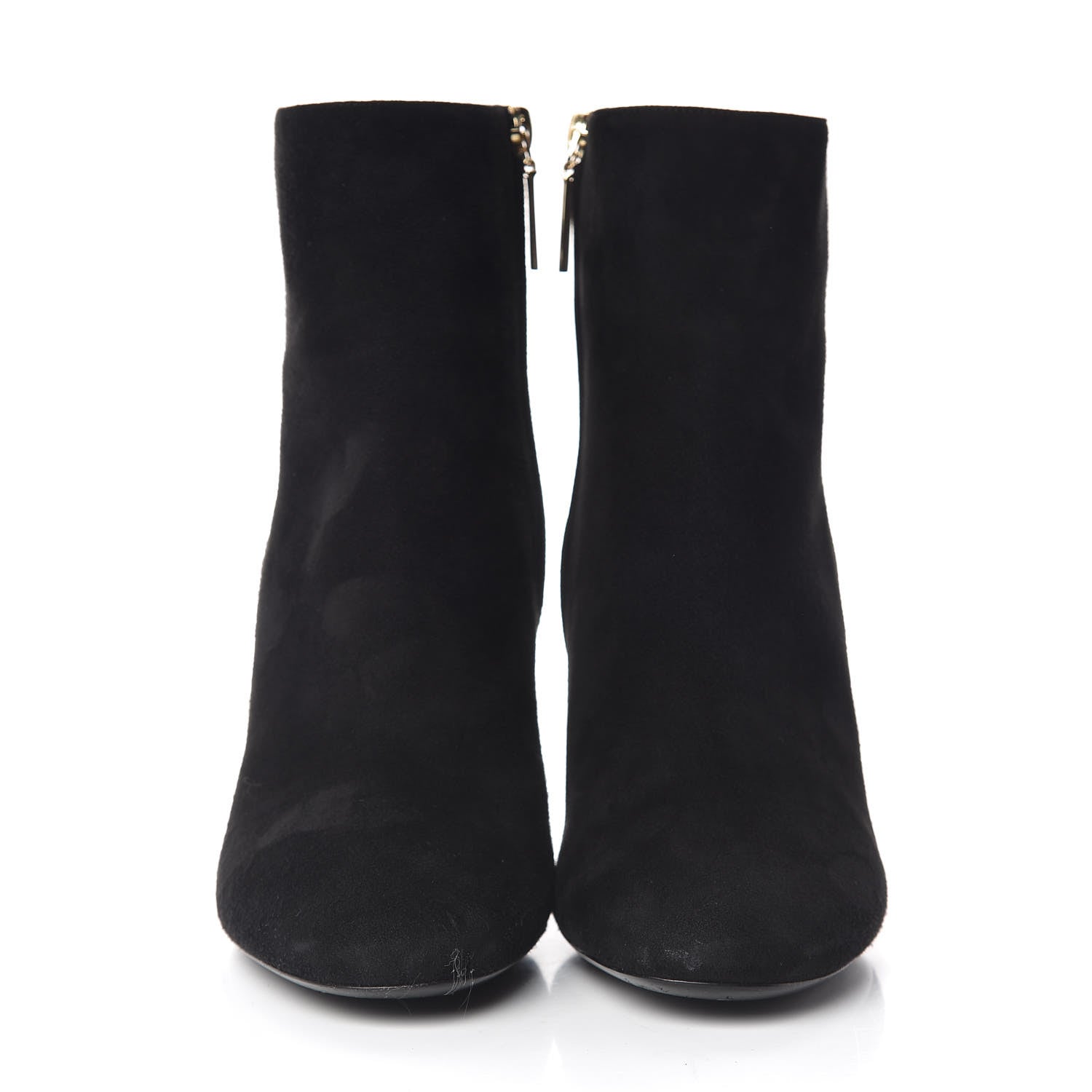 Saint Laurent Suede Loulou Ankle 95 Zip Boot 38.5 Black 2 of 11