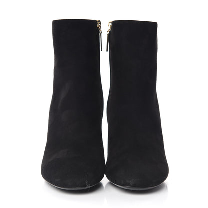 Saint Laurent Suede Loulou Ankle 95 Zip Boot 38.5 Black 2 of 11