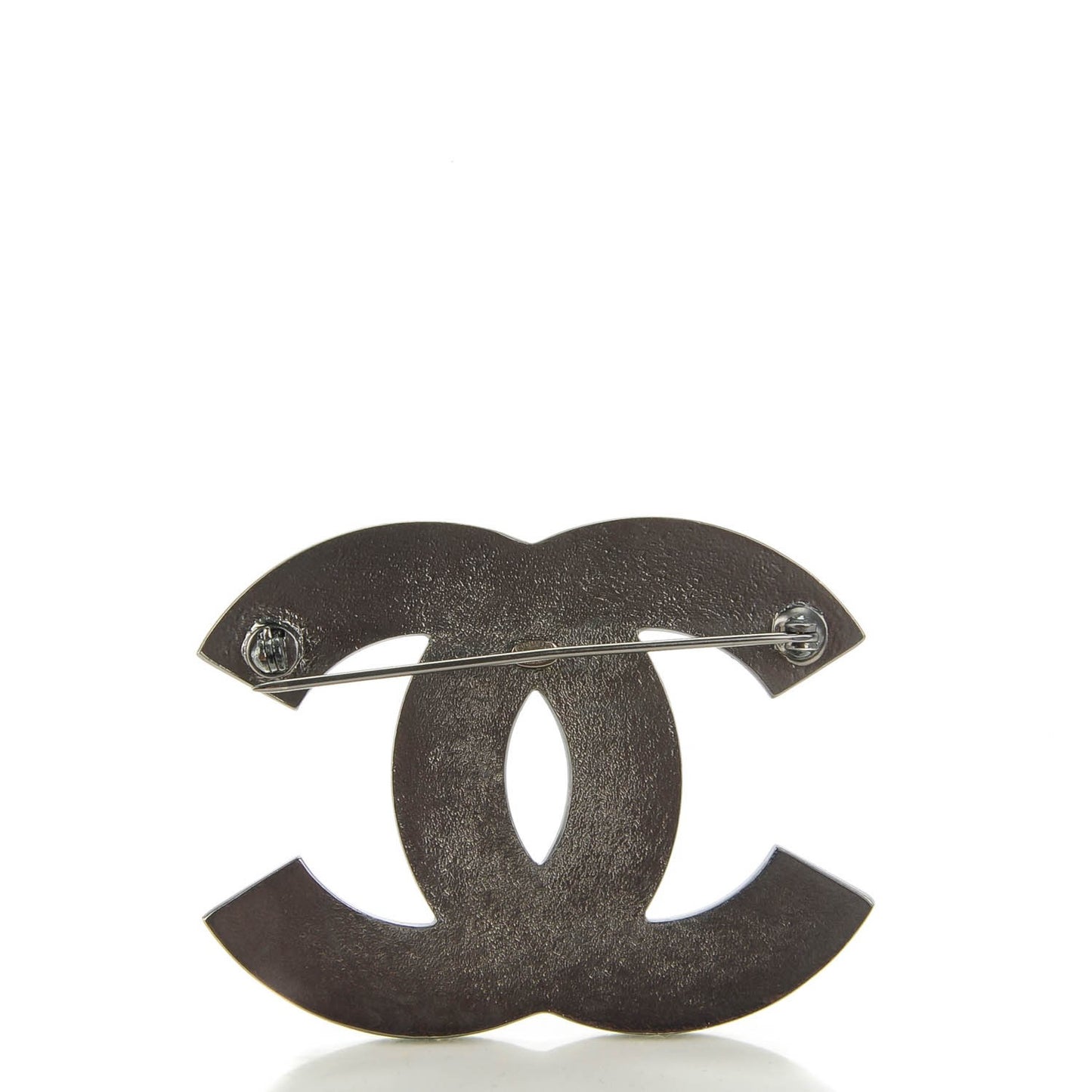 Ruthenium Chain CC Large Brooch Pin