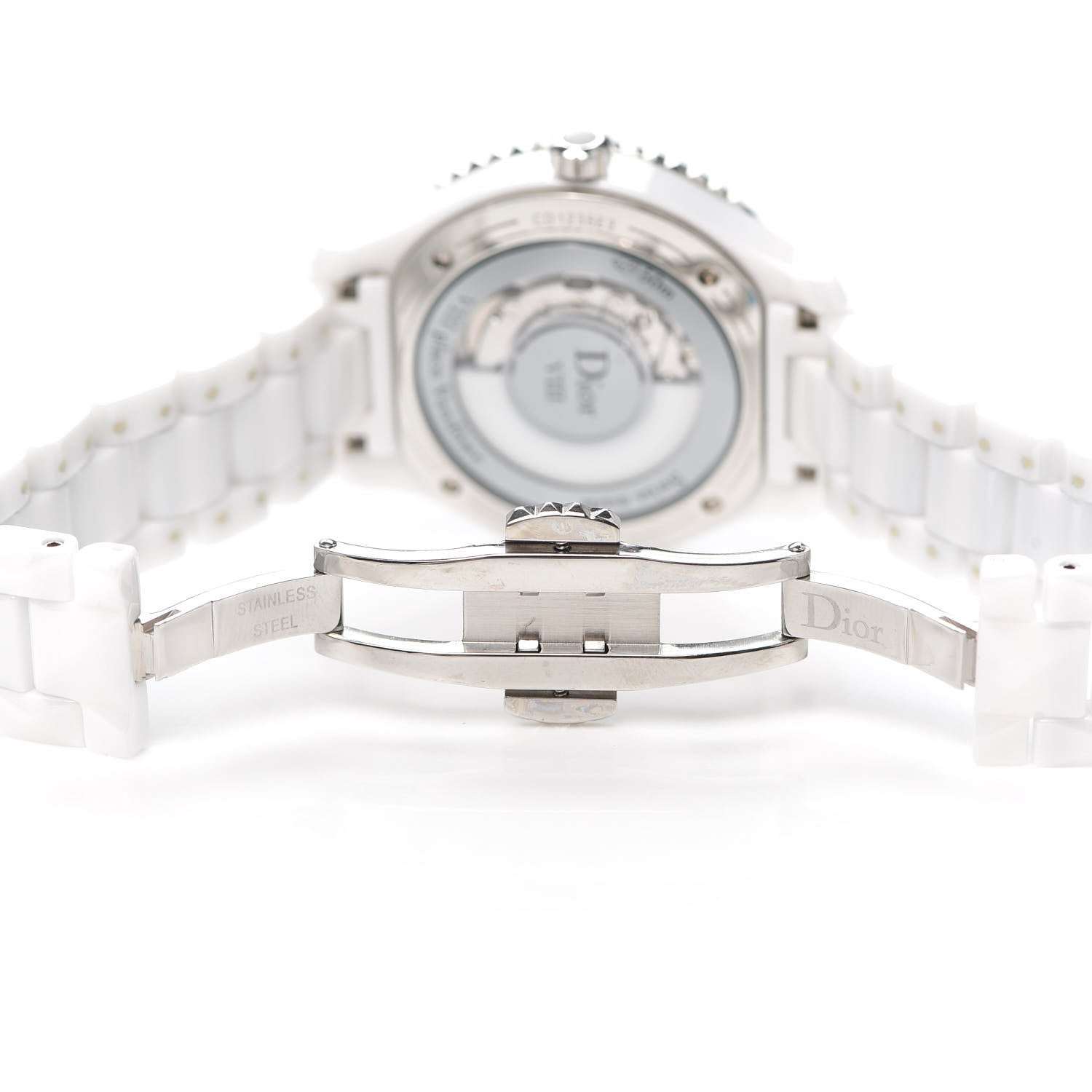 Christian Dior Stainless Steel Ceramic Diamond 33mm Dior VIII Automatic Watch White 5 of 5