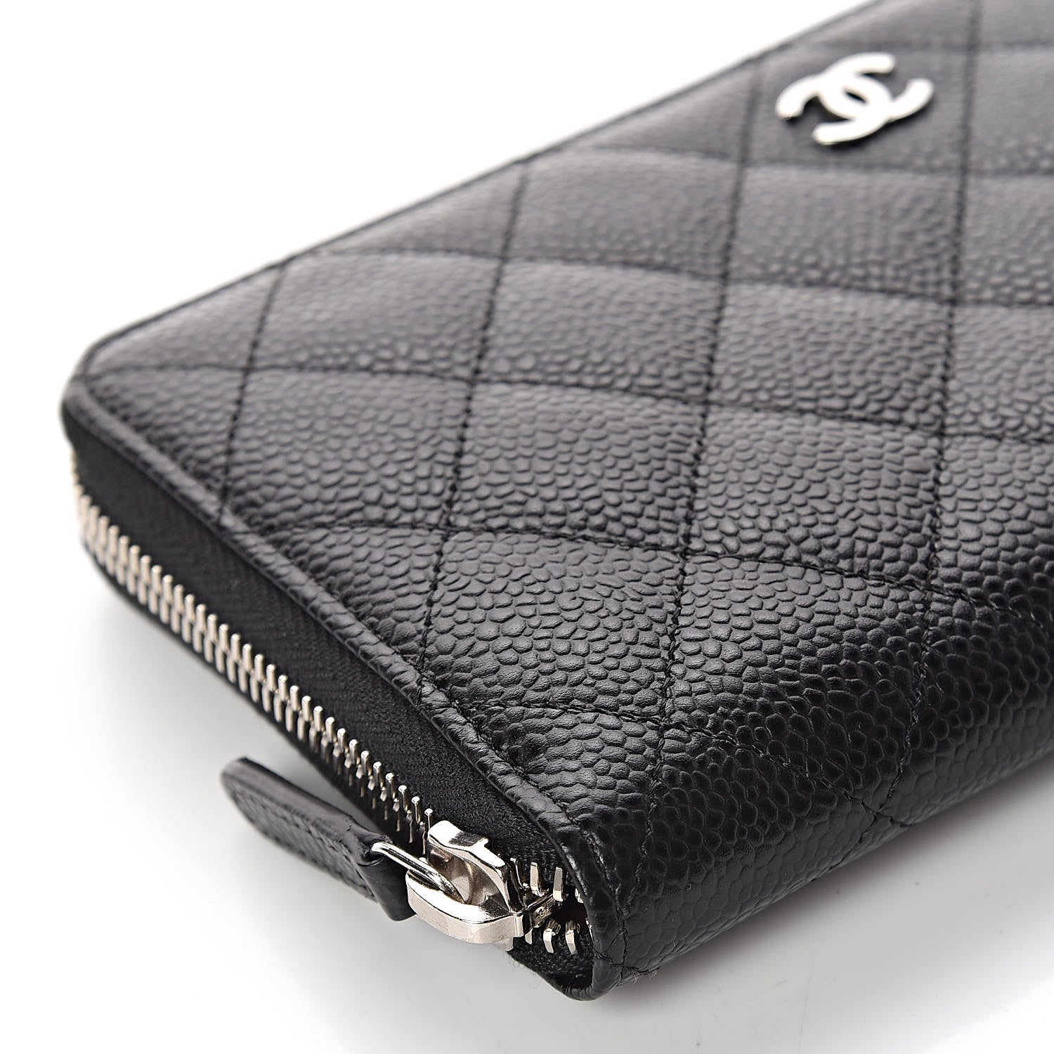Chanel Caviar Quilted Large Gusset Zip Around Wallet Black 5 of 10