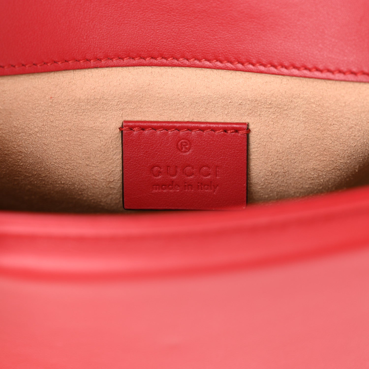 Gucci Calfskin Matelasse Mini GG Marmont Top Handle Shoulder Bag Hibiscus Red 6 of 11