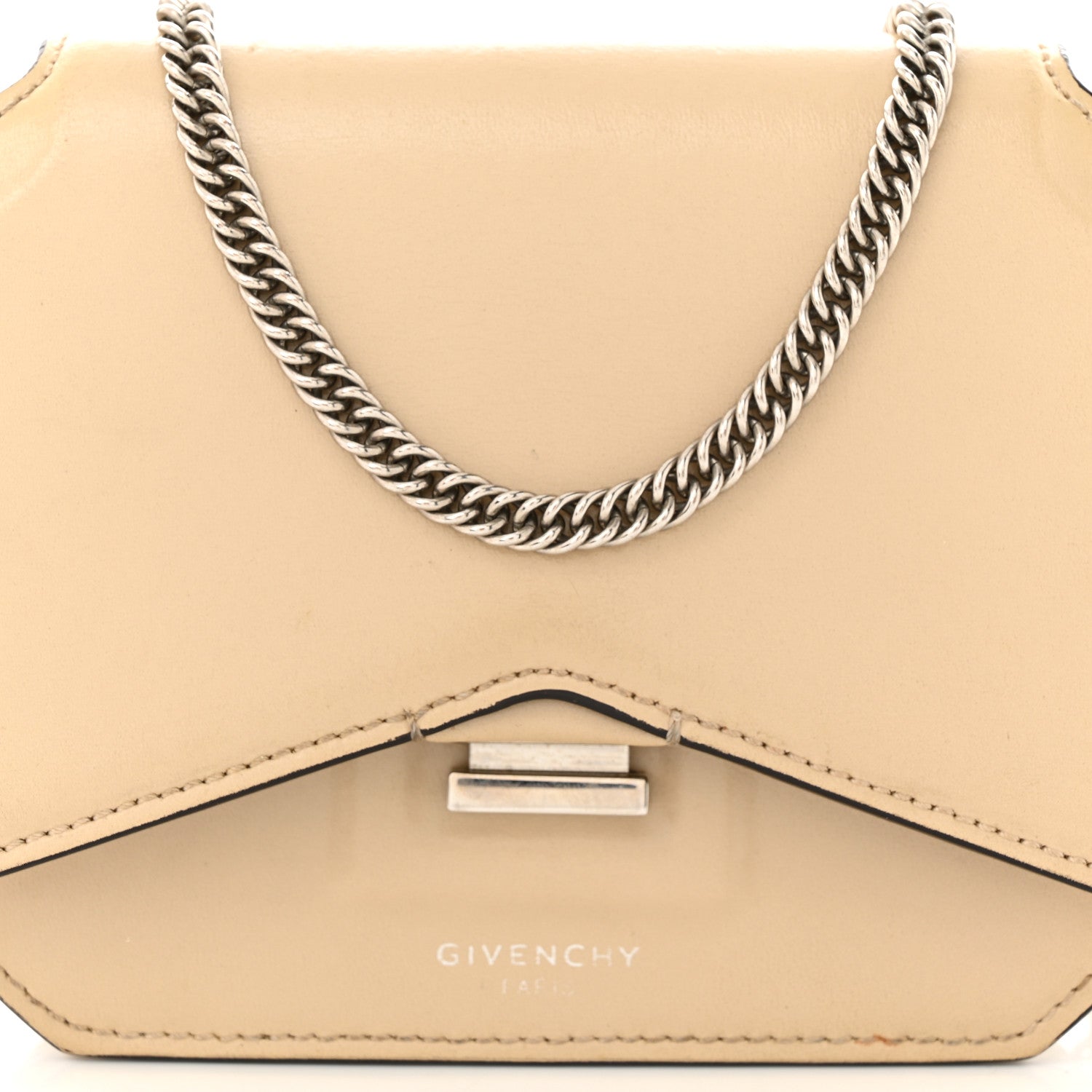 Givenchy Calfskin Bow Cut Chain Wallet Beige 8 of 14