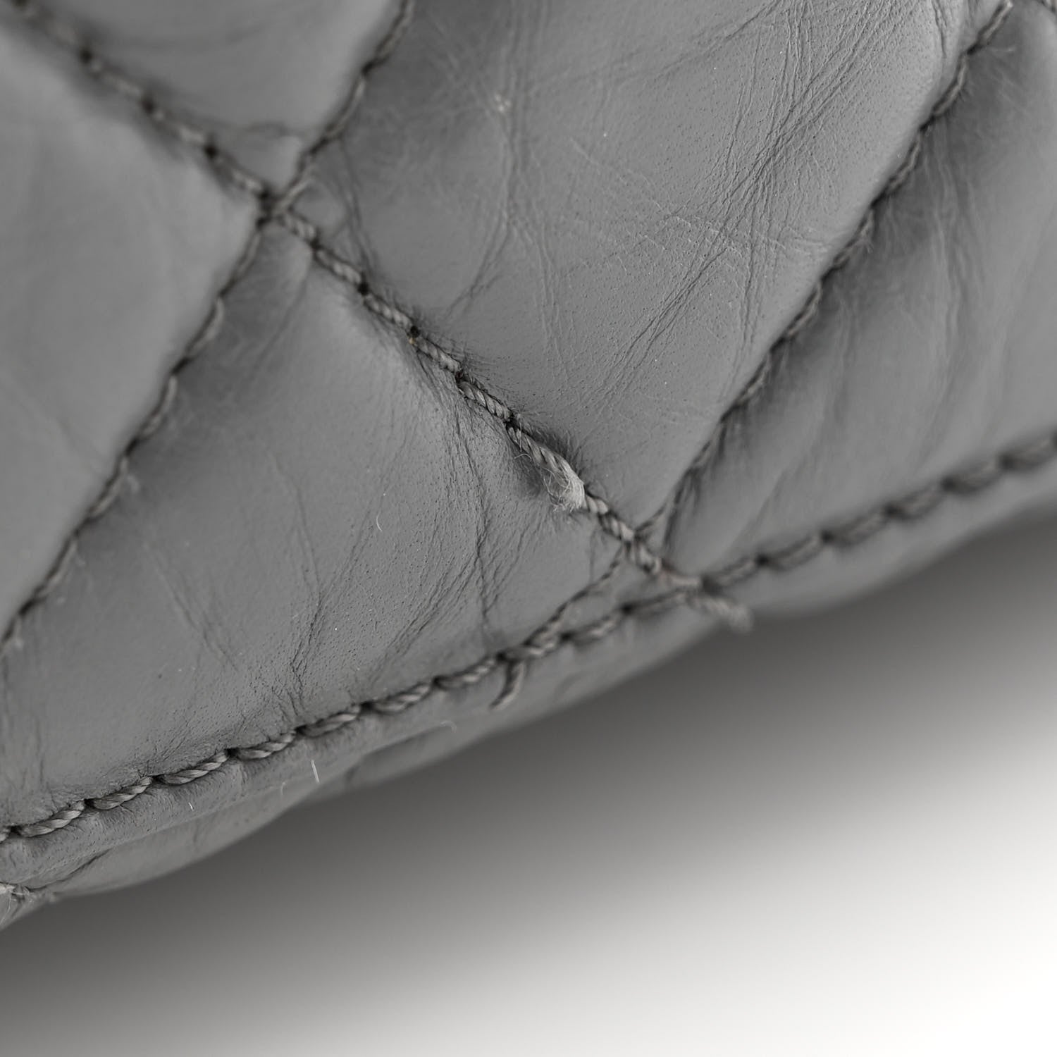 Chanel Aged Calfskin Quilted Large Reissue Camera Case Grey 11 of 16