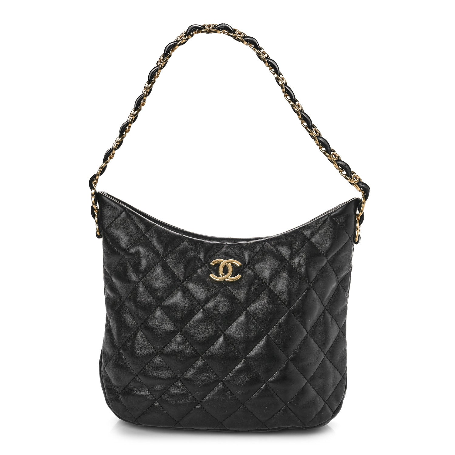 Chanel Lambskin Quilted Large CC Links Hobo Black 1 of 9
