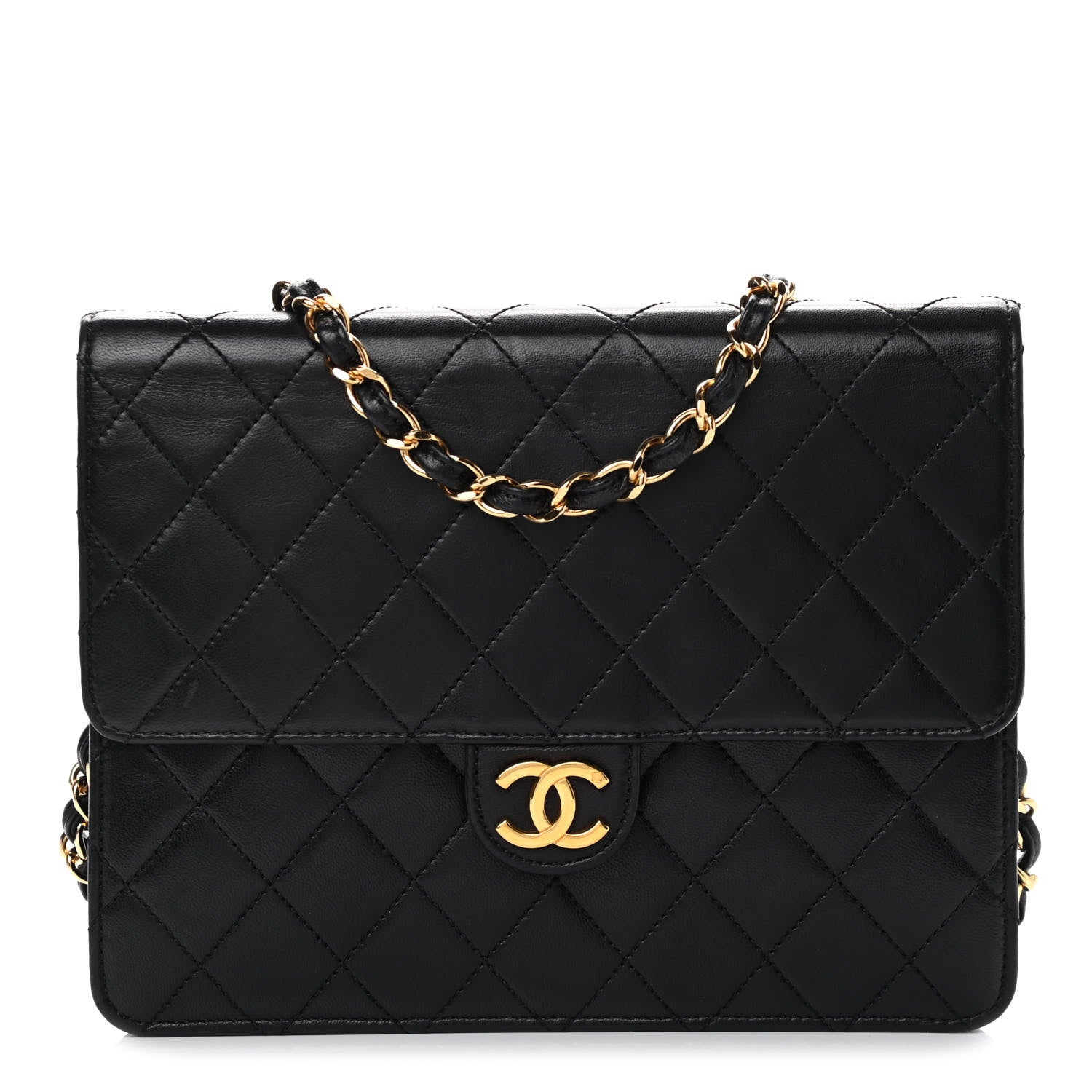 Chanel Lambskin Quilted Small Single Flap Black 1 of 11