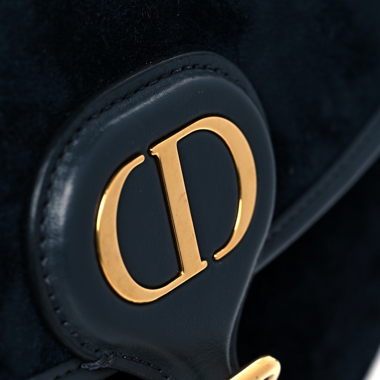 Christian Dior Suede Medium Bobby Flap Navy 9 of 10