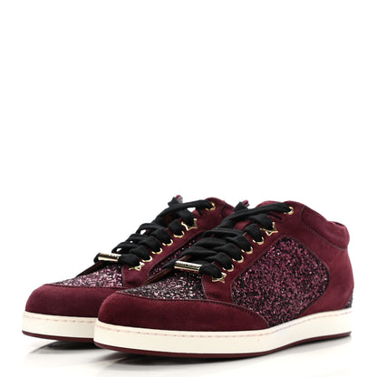 Jimmy Choo Glitter Miami Sneakers 36.5 Vino 3 of 10