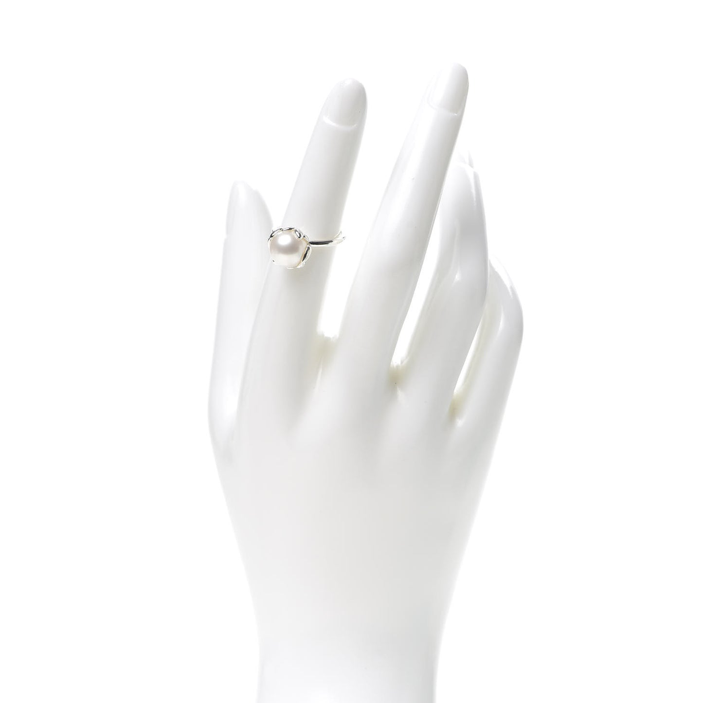 Sterling Silver Freshwater Pearl Paloma Picasso Olive Leaf Ring 50 5.5