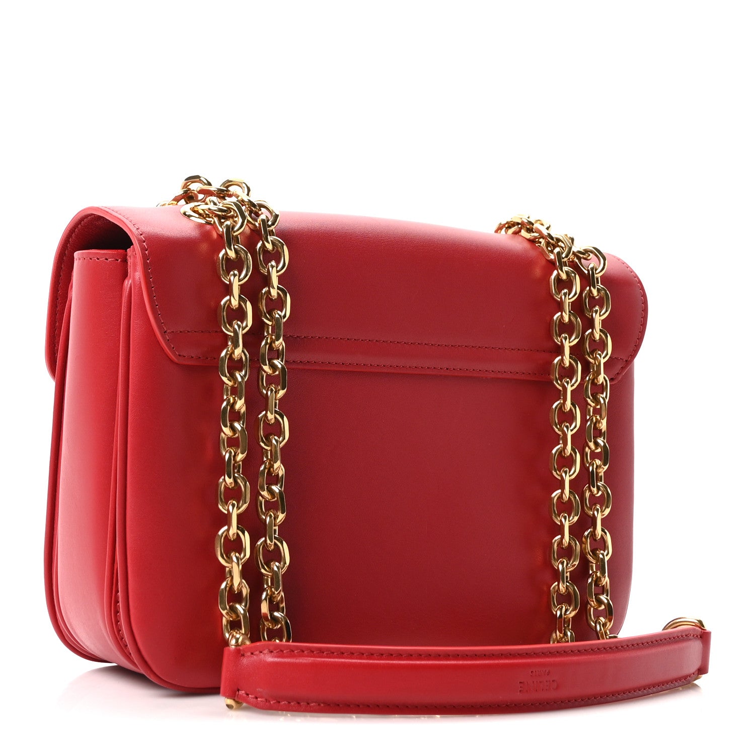 Celine Shiny Calfskin Medium C Bag Red 3 of 9