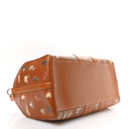 Louis Vuitton Calfskin Catogram Keepall Bandouliere 55  Tan 3 of 12