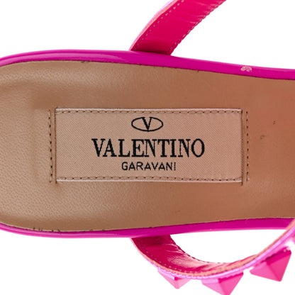 Valentino Garavani Patent Rockstud 60mm Caged Slide Sandals 36 Pink PP 7 of 11