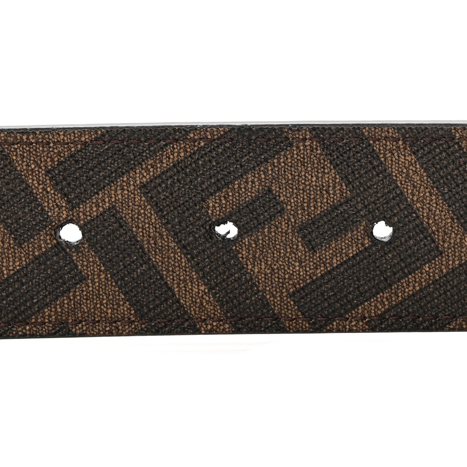 Fendi Cuoio Romano Glazed Fabric Enamel FF 1974 Reversible Belt 100 40 Black 6 of 9