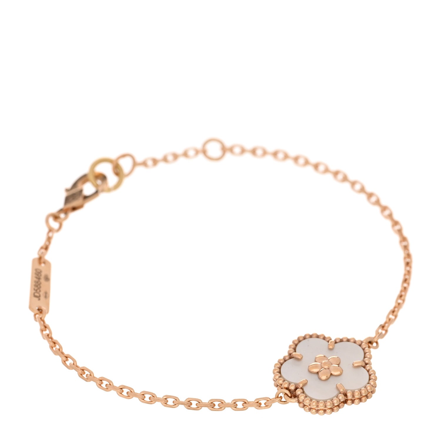 Van Cleef & Arpels 18K Rose Gold Mother Of Pearl Lucky Spring Plum Blossom Bracelet 1 of 3
