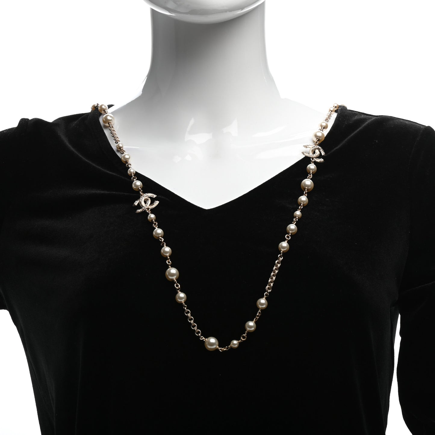 Pearl CC Necklace Light Gold