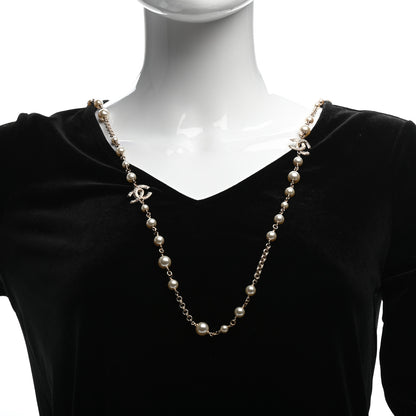 Chanel Pearl CC Necklace Light Gold 2 of 6