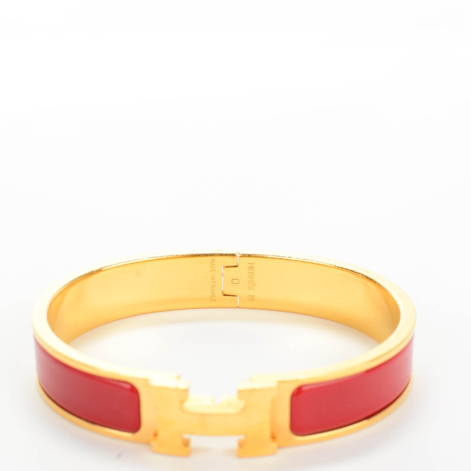 Hermes Enamel Narrow Clic Clac H Bracelet GM Rouge H 3 of 4