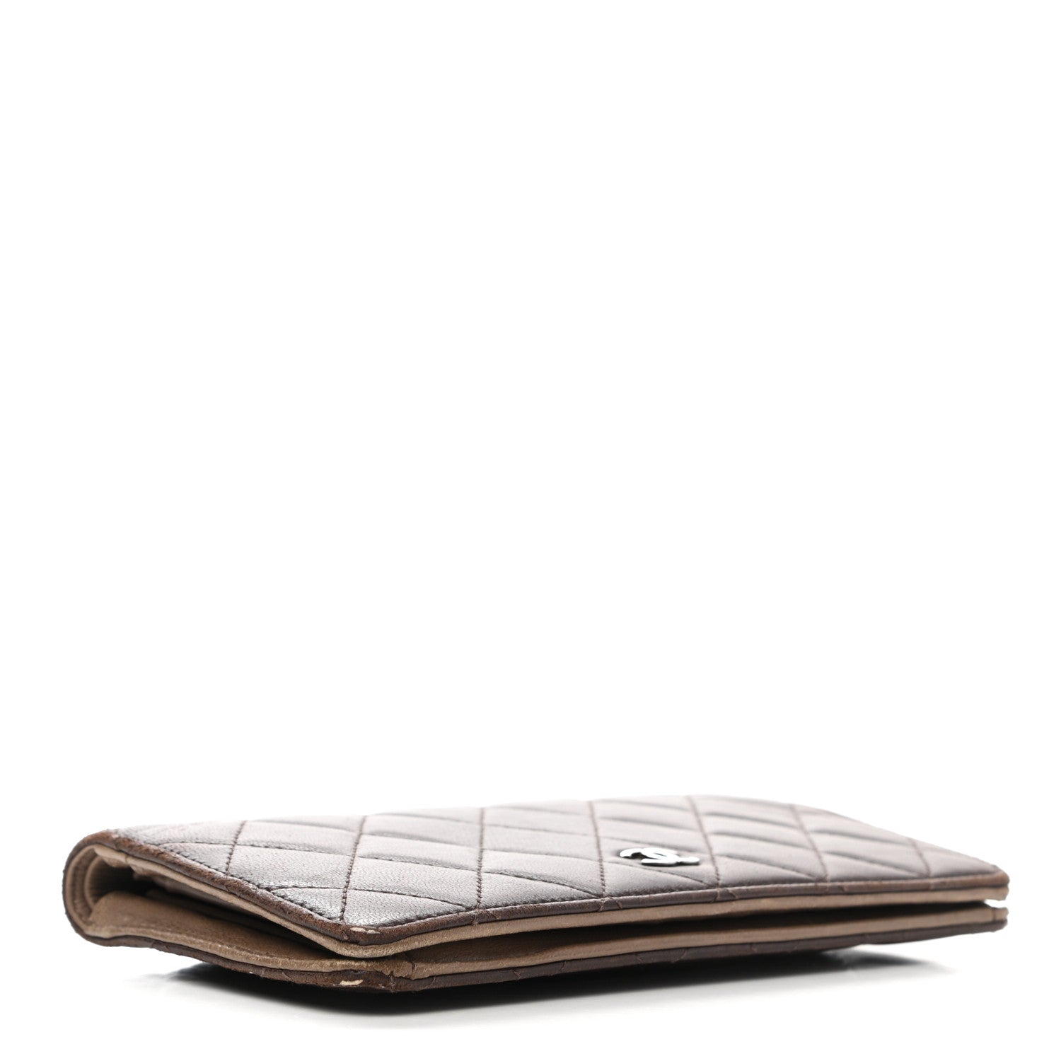 Chanel Lambskin Quilted Yen Wallet Dark Brown 4 of 10