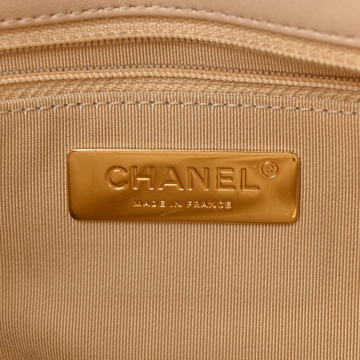 Chanel Lambskin Quilted Large Chanel 19 Flap Beige 6 of 10