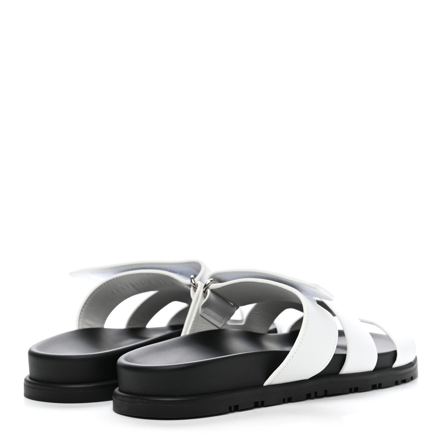 Hermes Calfskin Womens Chypre Sandals 38 White 4 of 10