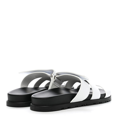 Hermes Calfskin Womens Chypre Sandals 38 White 4 of 10