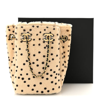 Chanel Pony Hair Cheetah Printed CC Chain Bucket Bag Light Beige Black 11 of 11