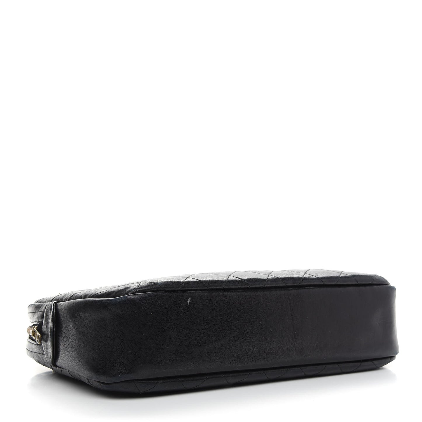 Lambskin Quilted Large Camera Case Black