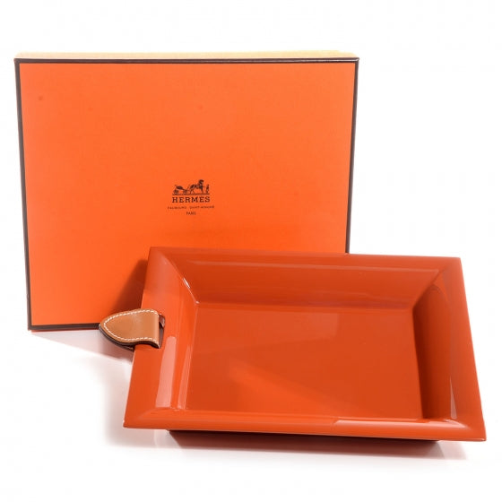 Lacquered Wood Chamonix Chakor PM Change Tray Orange