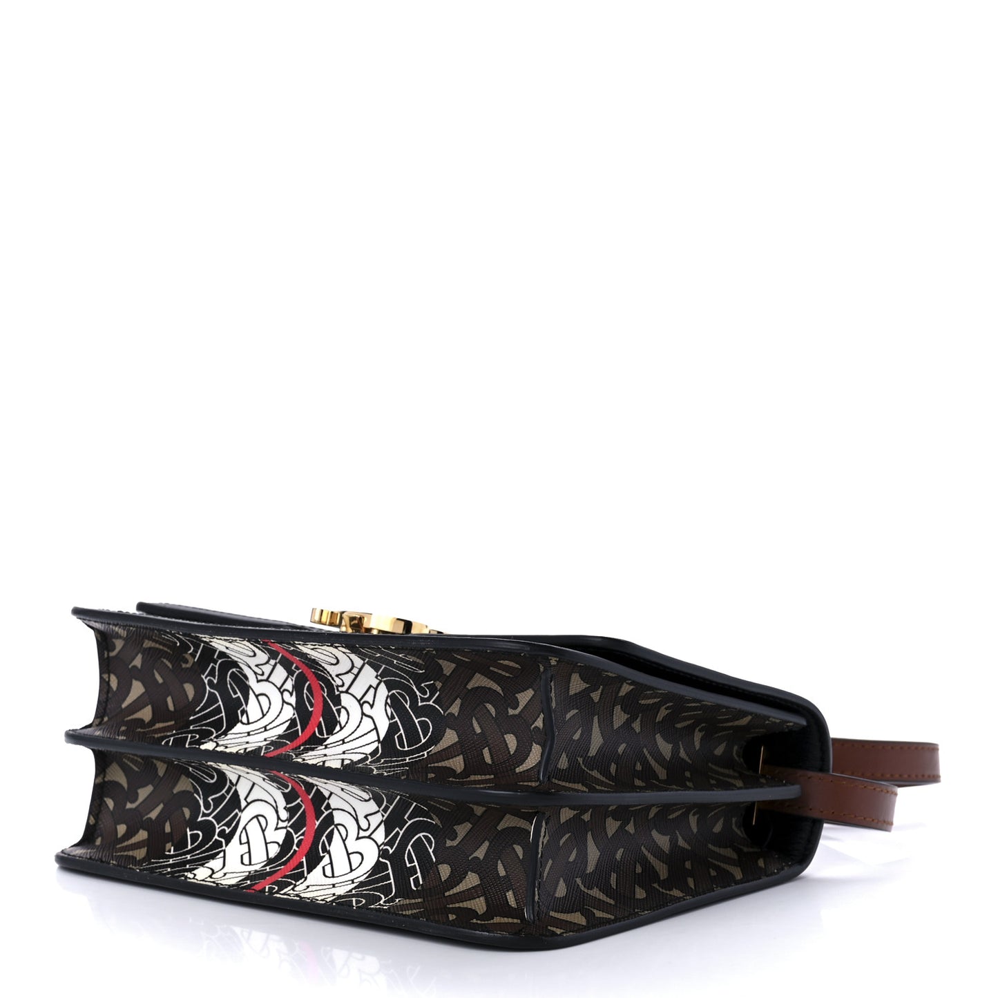 E-Canvas Monogram Stripe Small TB Bag Bridle Brown