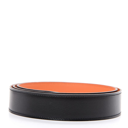 Hermes Box Togo 32mm Belt Strap 105 Black Orange 2 of 6