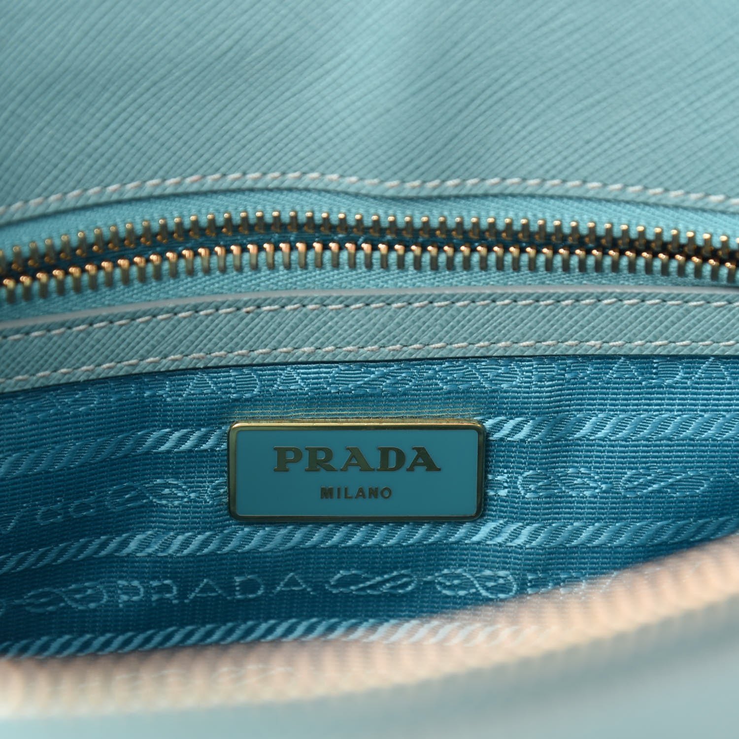 Prada Saffiano Lux Mini Galleria Double Zip Tote Anice 13 of 16