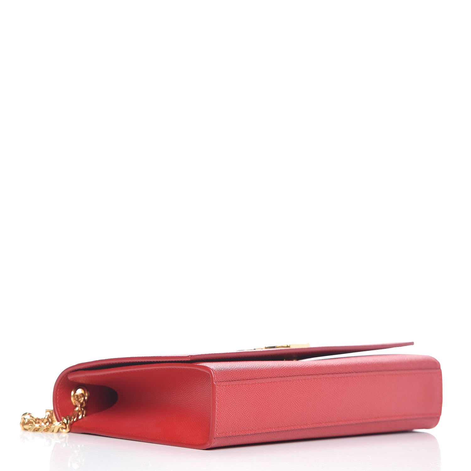 Saint Laurent Grain De Poudre Medium Monogram Kate Satchel Red 4 of 10