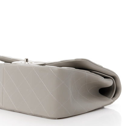 Chanel Lambskin Quilted Jumbo Double Flap Grey 11 of 11