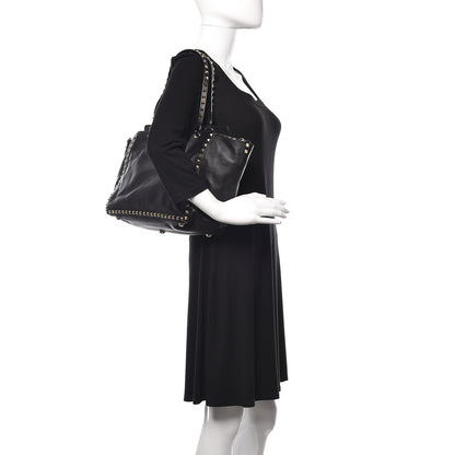 Valentino Garavani Vitello Medium Rockstud Tote Black 2 of 10