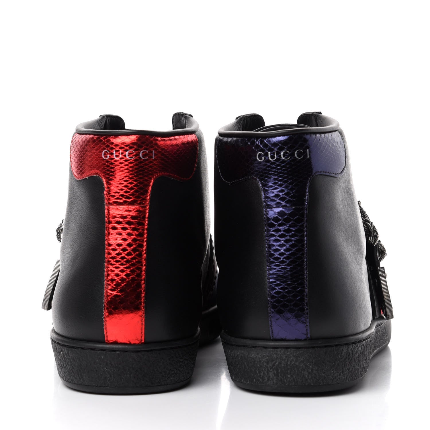 Gucci Calfskin Ayers Web Mens Dionysus High Top Sneakers 9.5 Black 7 of 11