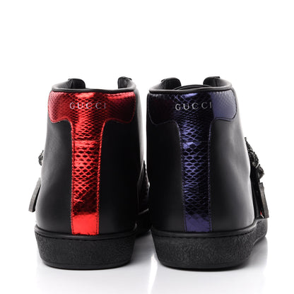 Gucci Calfskin Ayers Web Mens Dionysus High Top Sneakers 9.5 Black 7 of 11