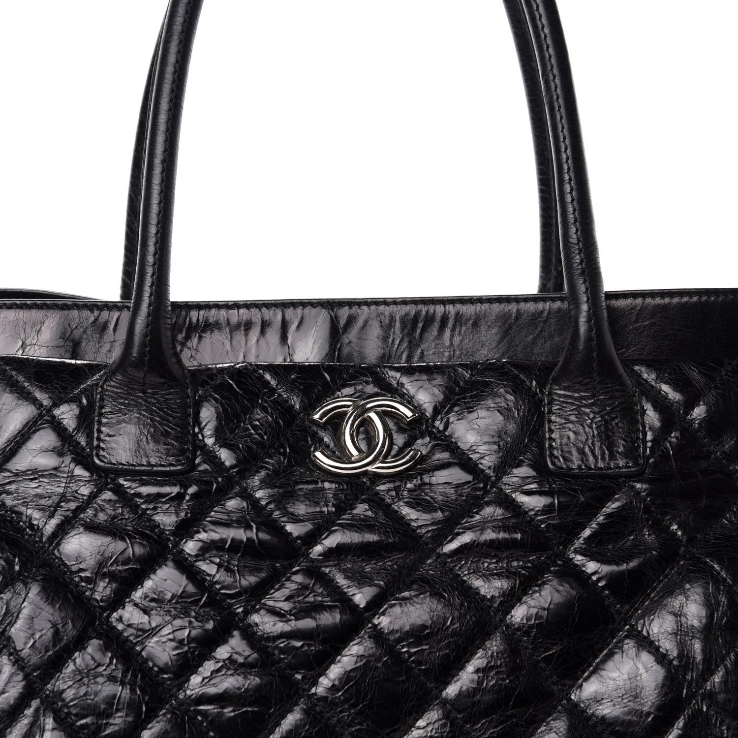 Chanel Glazed Calfskin Quilted Large New Portobello Tote Black 13 of 13
