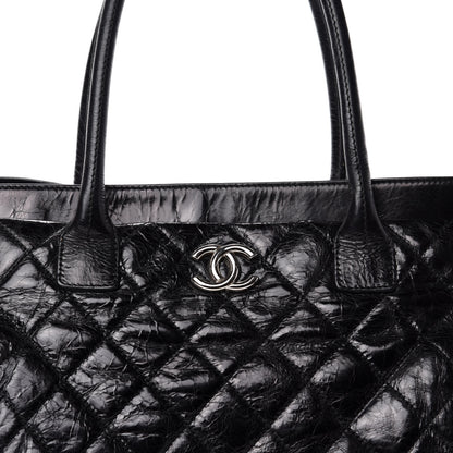 Chanel Glazed Calfskin Quilted Large New Portobello Tote Black 13 of 13