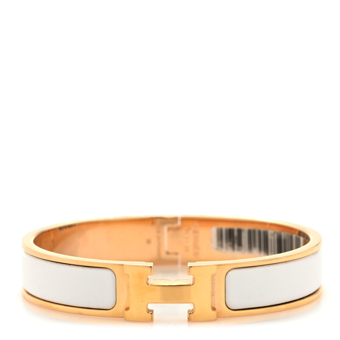 Enamel Narrow Clic Clac H Bracelet GM White