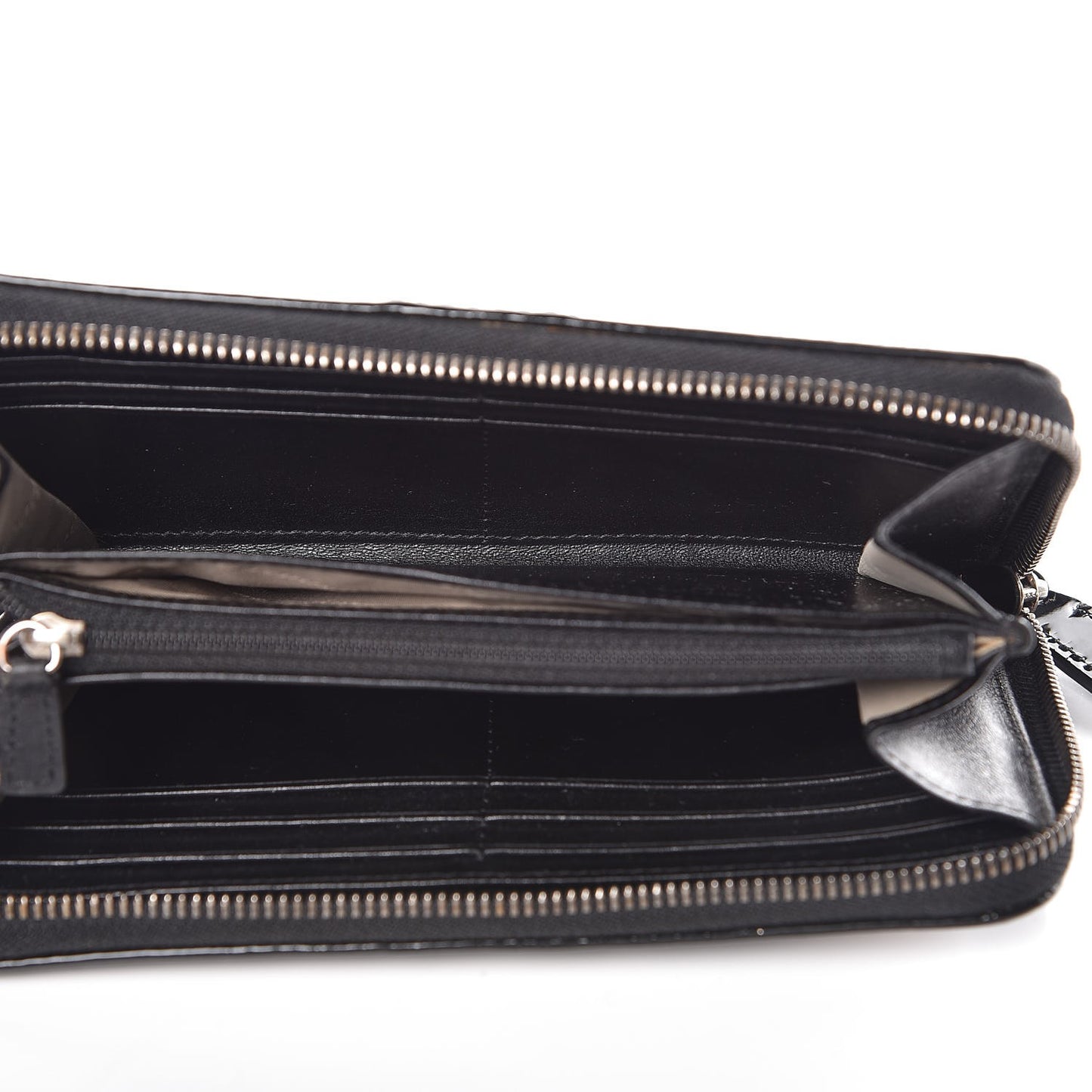 Supernova Check Large Ziggy Zip Around Wallet Black
