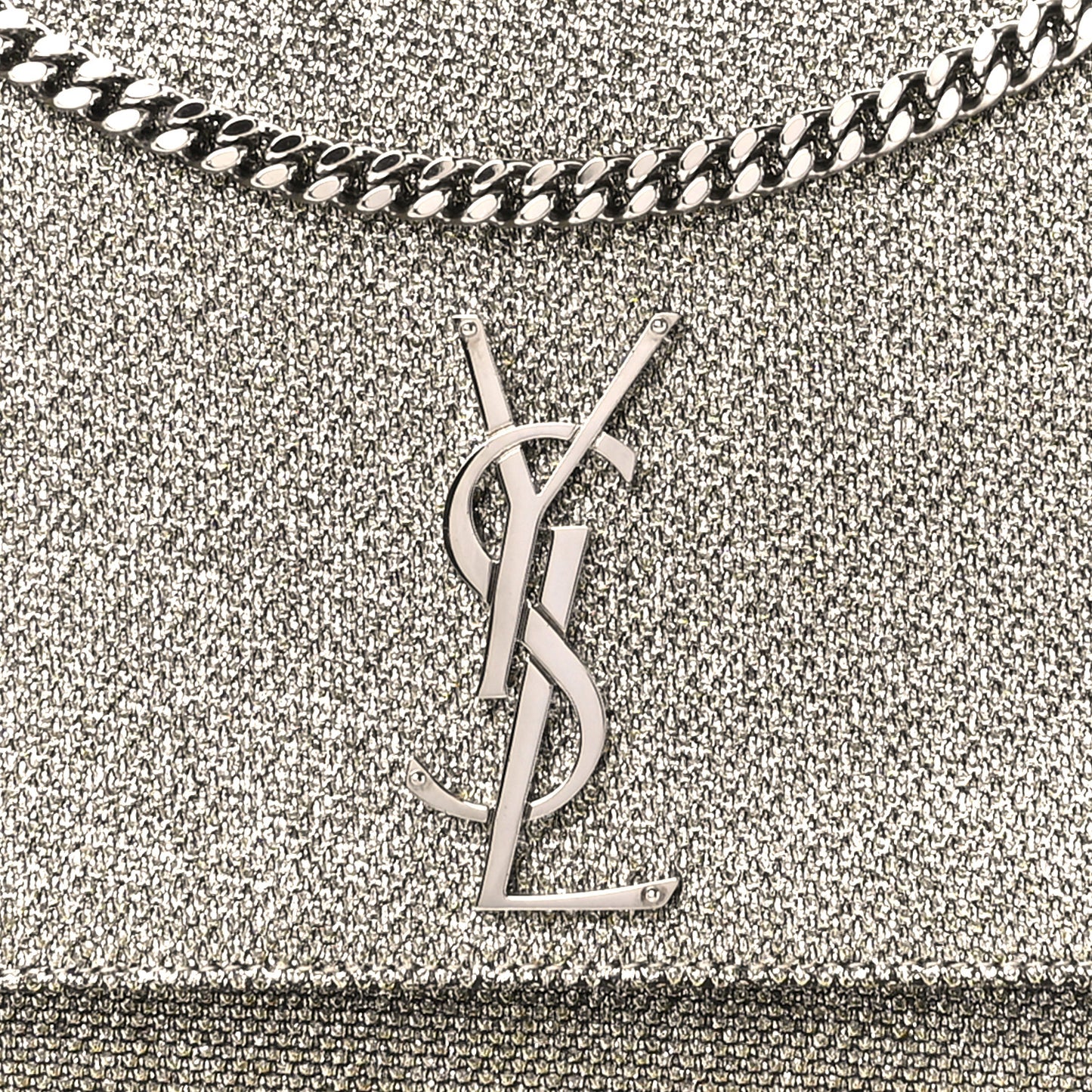 Metallic Canvas Woven Medium Classic Monogram Kate Satchel Silver